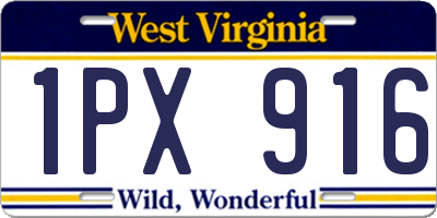 WV license plate 1PX916