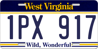 WV license plate 1PX917