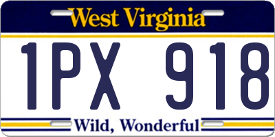 WV license plate 1PX918