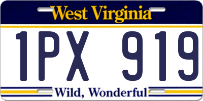WV license plate 1PX919