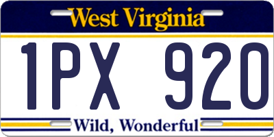 WV license plate 1PX920