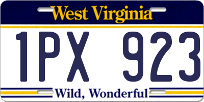 WV license plate 1PX923