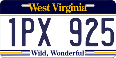 WV license plate 1PX925