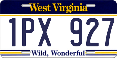 WV license plate 1PX927