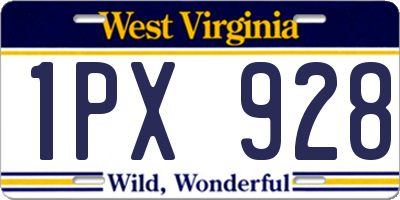 WV license plate 1PX928