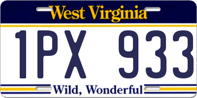 WV license plate 1PX933