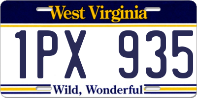 WV license plate 1PX935
