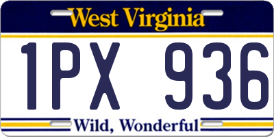 WV license plate 1PX936
