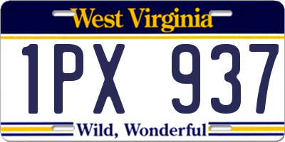 WV license plate 1PX937