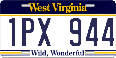WV license plate 1PX944