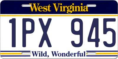 WV license plate 1PX945