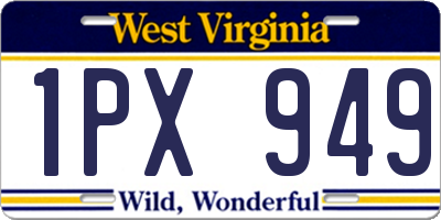 WV license plate 1PX949