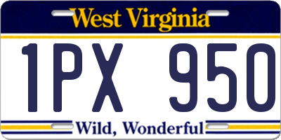 WV license plate 1PX950