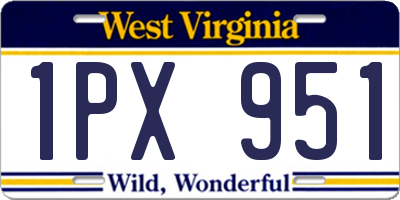 WV license plate 1PX951