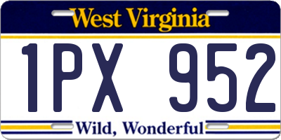 WV license plate 1PX952