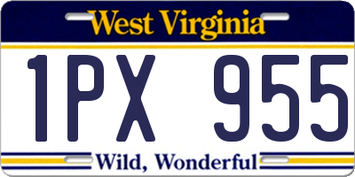 WV license plate 1PX955