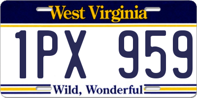 WV license plate 1PX959