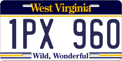 WV license plate 1PX960