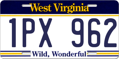 WV license plate 1PX962