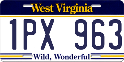 WV license plate 1PX963