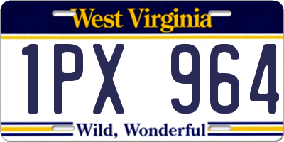 WV license plate 1PX964