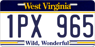 WV license plate 1PX965