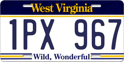 WV license plate 1PX967