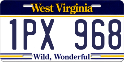 WV license plate 1PX968