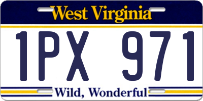 WV license plate 1PX971