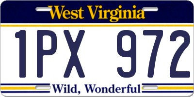 WV license plate 1PX972