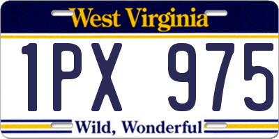 WV license plate 1PX975