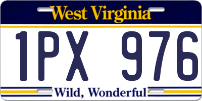 WV license plate 1PX976