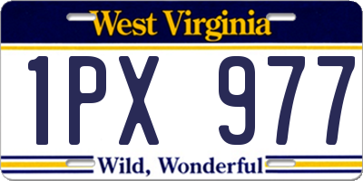 WV license plate 1PX977