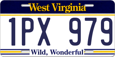 WV license plate 1PX979