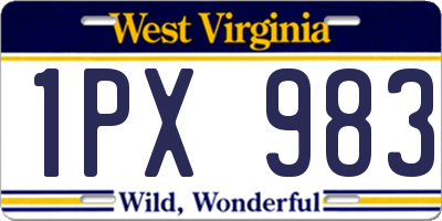 WV license plate 1PX983