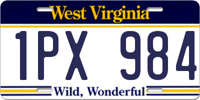 WV license plate 1PX984