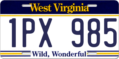 WV license plate 1PX985