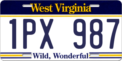 WV license plate 1PX987