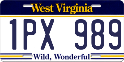 WV license plate 1PX989