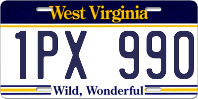 WV license plate 1PX990