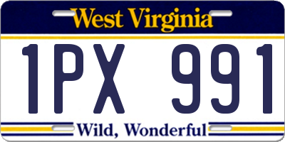 WV license plate 1PX991
