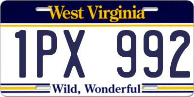 WV license plate 1PX992