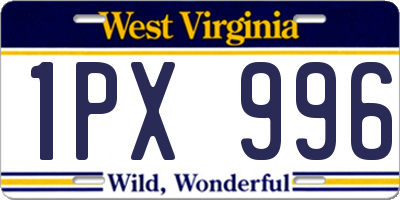 WV license plate 1PX996