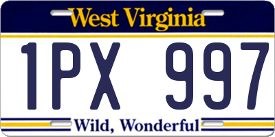 WV license plate 1PX997