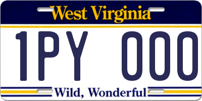 WV license plate 1PY000