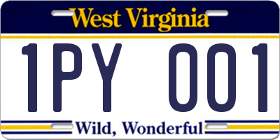 WV license plate 1PY001