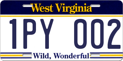 WV license plate 1PY002
