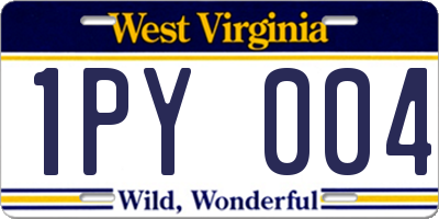 WV license plate 1PY004