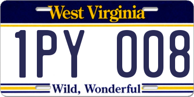 WV license plate 1PY008
