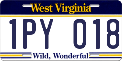 WV license plate 1PY018